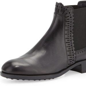 Tods Chelsea Perforated Zigzag Ankle Boot